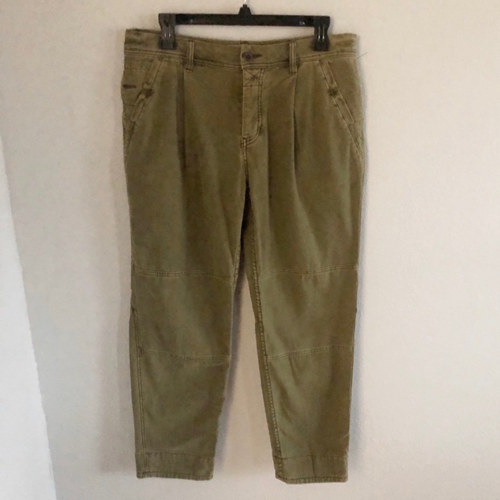 FREE PEOPLE Olive Green Utility Boyfriend Pants 29 - Picture 2 of 8